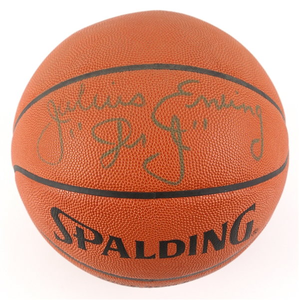 1990s Julius "Dr. J" Erving Philadelphia 76ers Signed ONBA Stern Basketball (JSA)