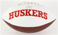 1972-2001 Johnny Rogers Tim Crouch Mike Rozier Autographed Nebraska Embroidered Logo Football W/ Heisman Year Inscriptions (Radtke)