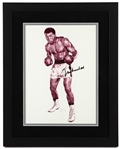 1993 Muhammad Ali World Heavyweight Champion Signed 12.5" x 15.5" Framed Richard Stone Depiction (JSA)