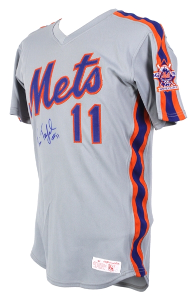 1986 Tim Teufel New York Mets Signed Game Worn Road Jersey (MEARS LOA/JSA) World Series Season