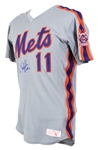1986 Tim Teufel New York Mets Signed Game Worn Road Jersey (MEARS LOA/JSA) World Series Season