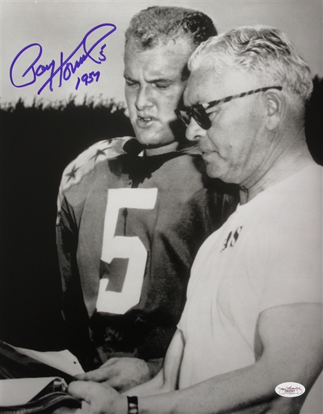 Paul Hornung Notre Dame Fighting Irish, Green Bay Packers Signed LE 11x14 B&W Photo (JSA)
