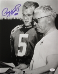 Paul Hornung Notre Dame Fighting Irish, Green Bay Packers Signed LE 11x14 B&W Photo (JSA)