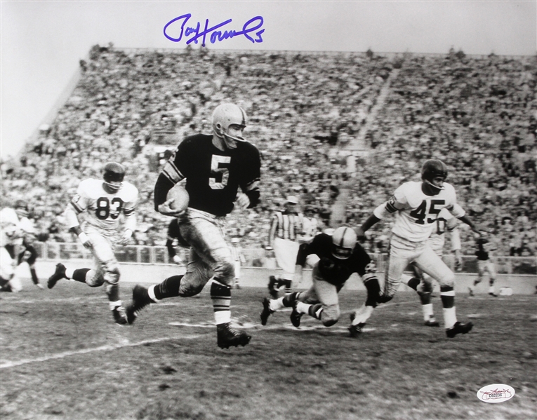 Paul Hornung Notre Dame Fighting Irish, Green Bay Packers Signed LE 11x14 B&W Photo (JSA)