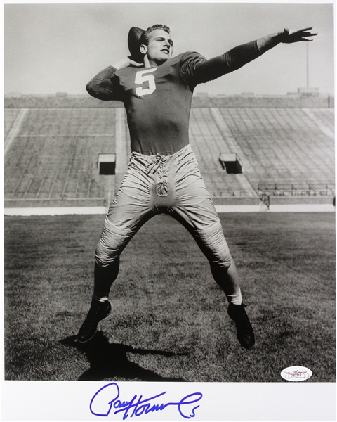1956 Paul Hornung Notre Dame Fighting Irish, Green Bay Packers Signed LE 11x14 B&W Photo (JSA)