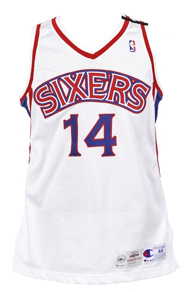 1994-95 Jeff Grayer Philadelphia 76ers Game Worn Home Jersey (MEARS LOA)