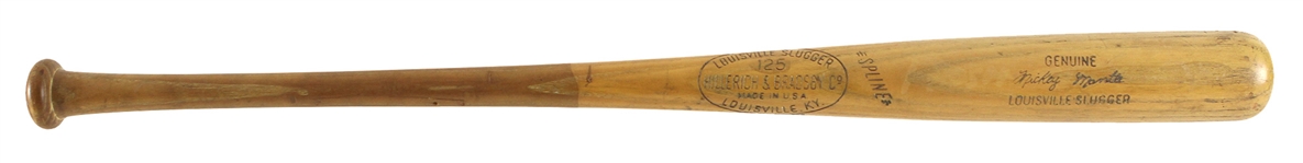 1961-64 Mickey Mantle New York Yankees H&B Louisville Slugger Professional Model Spline Bat (MEARS LOA)
