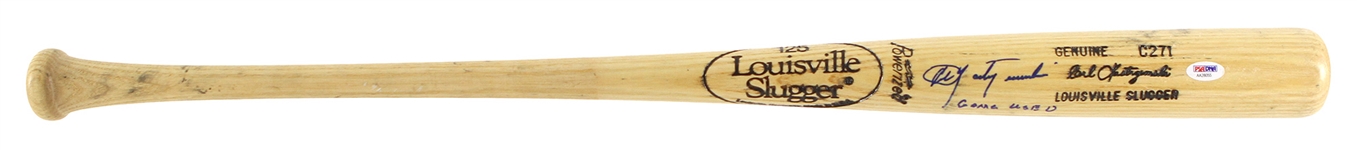 1983 Carl Yastrzemski Boston Red Sox Signed Louisville Slugger Professional Model Game Used Bat (MEARS LOA & PSA/DNA)