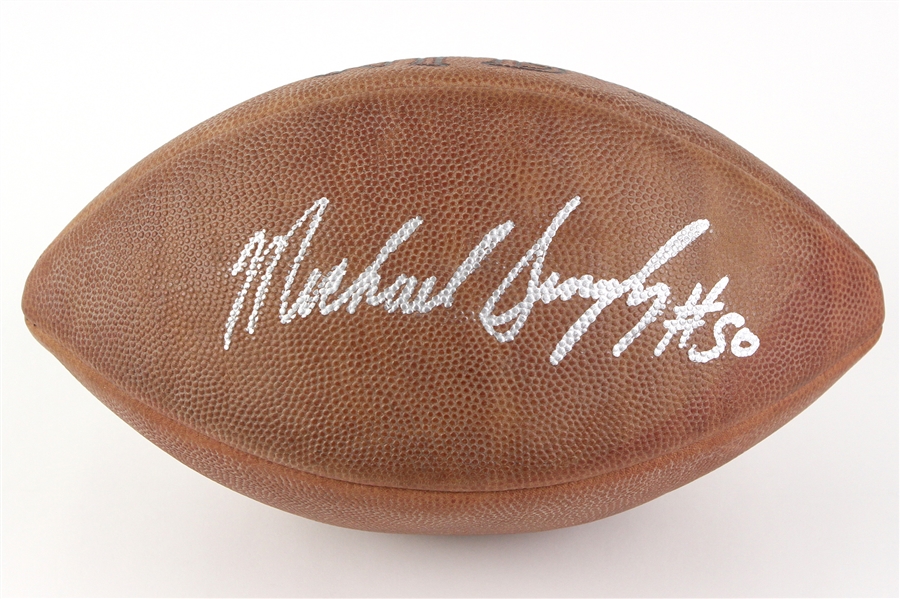 1990s Mike Singletary Chicago Bears Signed ONFL Tagliabue Football (JSA)