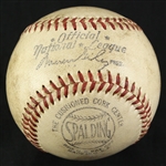 1952 (May 4) Carl Erskine Brooklyn Dodgers ONL Giles Forbes Field Game Used Victory Baseball (MEARS LOA/Signed Erskine Letter) 1st Win of Season