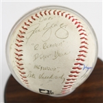 1989 Major League Cast Signed Baseball w/ 14 Signatures Including Charlie Sheen, Wesley Snipes, Bob Uecker & More + Production Handbook (JSA) Charles Cyphers Collection 