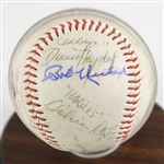 1989 Major League Cast Signed Baseball w/ 14 Signatures Including Charlie Sheen, Wesley Snipes, Bob Uecker & More + Production Handbook (JSA) Charles Cyphers Collection 
