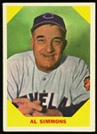 1960 Al Simmons Cleveland Indians #32 Fleer Baseball Greats Card 