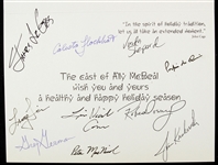Ally McBeal 5"x 7" Cast Secretarial Signed Holiday Card