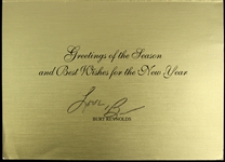 Burt Reynolds 6"x 9" Secretarial Signed Holiday Card