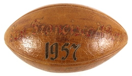 1957 San Francisco 49ers Team Signed Wilson Football w/ 40 Signatures Including YA Tittle, Leo Nomellini, Billy Wilson, Hugh McElhenny, Marv Matuszak & More (JSA)