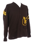 1960s HL Whiting Brown Wool "YC" Football Sweater w/ Charm (MEARS LOA)