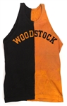 1920's Black/Orange Woodstock Game Worn Basketball Jerseys & Red Satin Basketball Trunks - Lot of 3 (MEARS LOA) 