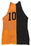 1920's Black/Orange Woodstock Game Worn Basketball Jerseys & Red Satin Basketball Trunks - Lot of 3 (MEARS LOA) 