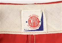 1920's Black/Orange Woodstock Game Worn Basketball Jerseys & Red Satin Basketball Trunks - Lot of 3 (MEARS LOA) 