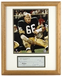 1995 Ray Nitschke Green Bay Packers 18.5" x 23" Framed Display w/ Photo & Signed Check *JSA*