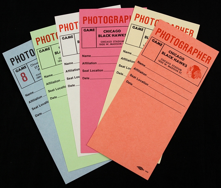 1960s Chicago Black Hawks Stadium Photographer Passes (5)