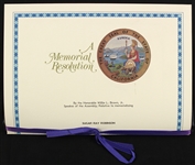1989 Sugar Ray Robinson World Champion Boxer California State Assembly Memorial Resolution 