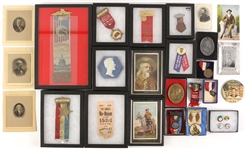 1880s-1980s Americana Collection - Lot of 28 w/ Presidential, Wild West, Medals, Pinbacks, Ribbons & More