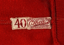 1940's-50's Red #4 Game Worn O'Shea Knitting Mills Football Sweater (MEARS LOA)