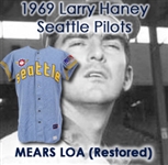 1969 Larry Haney Seattle Pilots Restored Game Worn Road Jersey (MEARS LOA)
