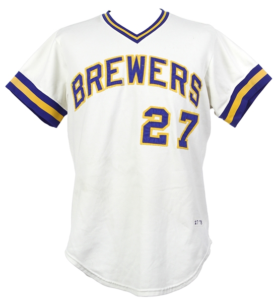 1973 Chris Short Milwaukee Brewers Game Worn Home Jersey (MEARS LOA)