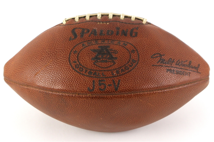 1967-68 Kansas City Chiefs Official AFL Milt Woodard Practice Used Football (MEARS LOA)