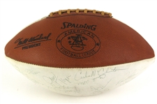 1968 Kansas City Chiefs Team Signed AFL Woodard Autograph Panel Football w/ 40 Signatures Including Len Dawson, Willie Lanier, Curley Culp, Jan Stenerud & More (JSA)