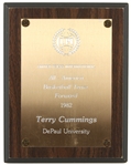 1982 Terry Cummings DePaul University Signed 7" x 9" UPI All America Basketball Team Plaque (JSA)