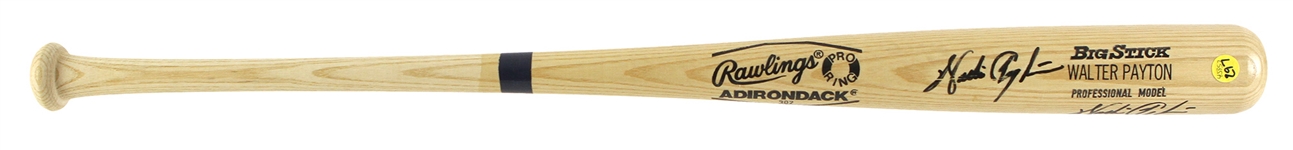 1983-86 Walter Payton Chicago Bears Dual Signed Rawlings Adirondack Bat (JSA)