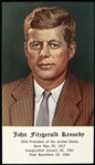 1963 John F. Kennedy 35th President of the United States 2.25" x 4" Memorial Card