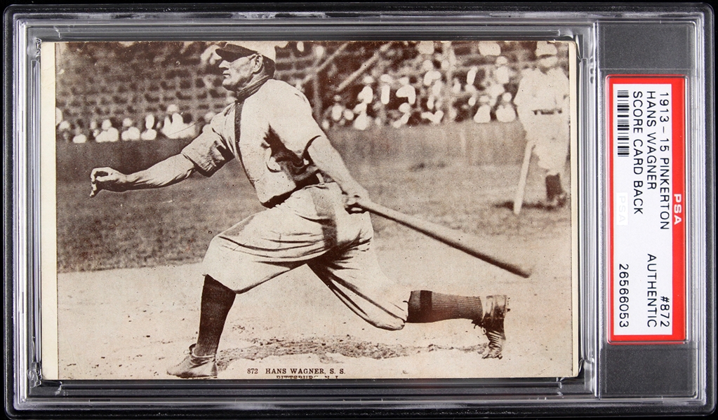 1913-15 Hans Wagner Pittsburgh Pirates Pinkerton Cabinet Card w/ Scorecard Back (PSA Slabbed)