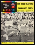 1966 San Diego Chargers Kansas City Chiefs Balboa Stadium Game Program