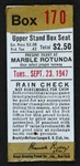 1947 Jackie Robinson Day Brooklyn Dodgers New York Giants Ebbets Field Ticket Stub