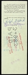 1953 Ralph Houk New York Yankees Signed Topps Contract & Check - Lot of 2 (JSA)