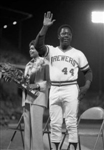 1976 Hank Aaron Milwaukee Brewers County Stadium Painted Plywood 24” x 85” Advertising Sign (Hung Outside Stadium for One Year)