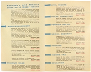 1960 John Kennedy Vs. Richard Nixon 5.5” x 9”  A Look at the Record 4-Page Flyer