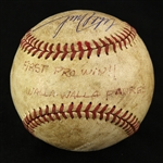 1982 Mitch Williams Walla Walla Padres Signed Game Used Baseball (MEARS LOA/JSA) First Professional Victory