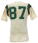 1950's Wilson White #87 Game Worn Durene Football Jersey (MEARS LOA)