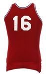 1955-57 Red #16 Game Worn Rawlings Durene Basketball Jersey (MEARS LOA)