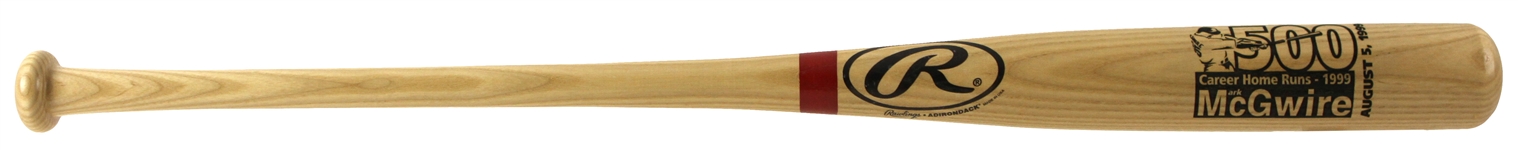 1999 Mark McGwire St. Louis Cardinals Rawlings Adirondack 500th Career Home Run Commemorative Bat 