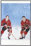 1983 Bobby Hull Stan Mikita Chicago Blackhawks Signed 24" x 36" Framed Hall of Fame Lithograph (JSA) 26/1983