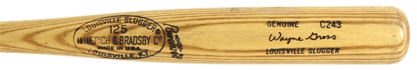 1977-79 Wayne Gross Oakland Athletics H&B Louisville Slugger Professional Model Game Used Bat (MEARS LOA)