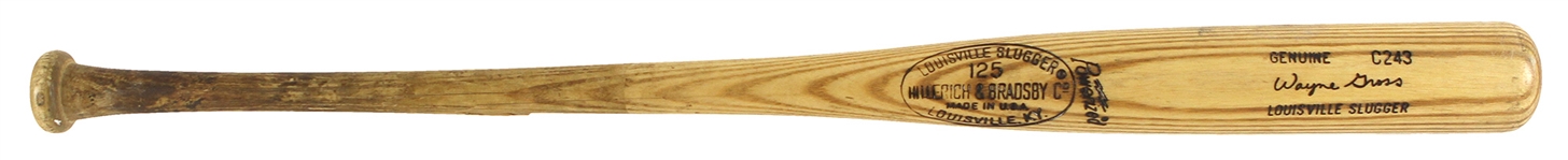 1977-79 Wayne Gross Oakland Athletics H&B Louisville Slugger Professional Model Game Used Bat (MEARS LOA)