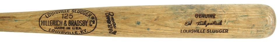 1973 Ed Kirkpatrick Kansas City Royals H&B Louisville Slugger Professional Model Game Used Bat (MEARS LOA)